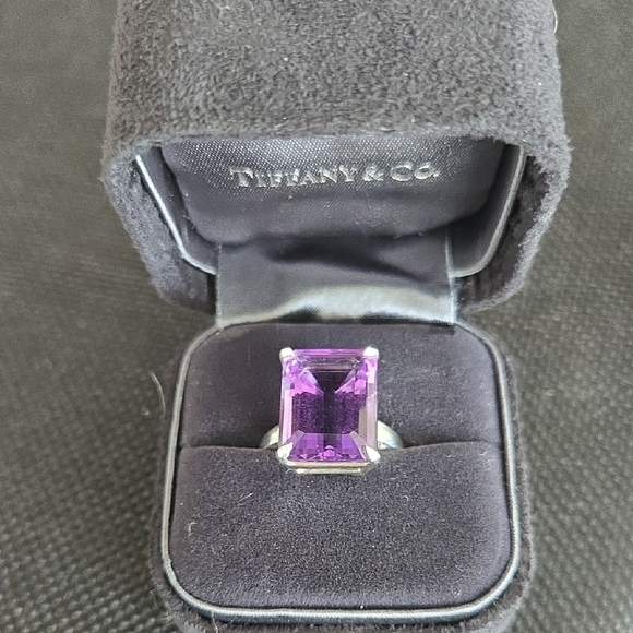 Vintage Tiffany & Co. Sterling Silver "Sparklers" Ring with Amethyst, Size 6 - Picture 5 of 9